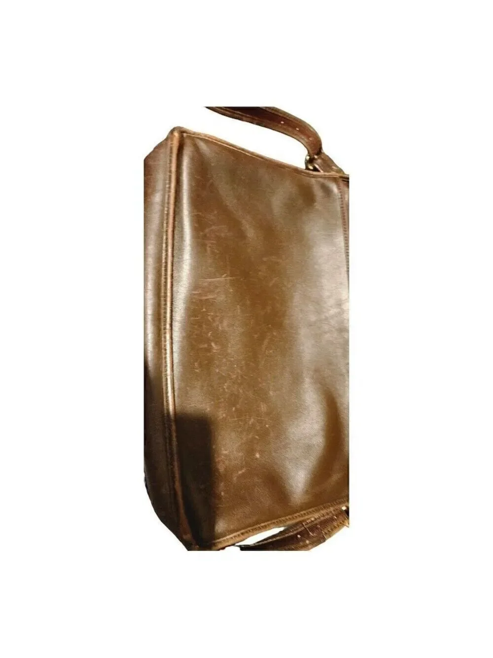 Coach Unisex Brown Leather Adjustable Shoulder Strap Flap Closure Messenger Bag